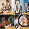 Maclean MCE610 10 12W LED Ring Light with Tripod Stand and Bluetooth Shutter 3 Colours 10 brightness levels 10% -100% Adjustable brightness 160 LED Smartphone Holder lighting light