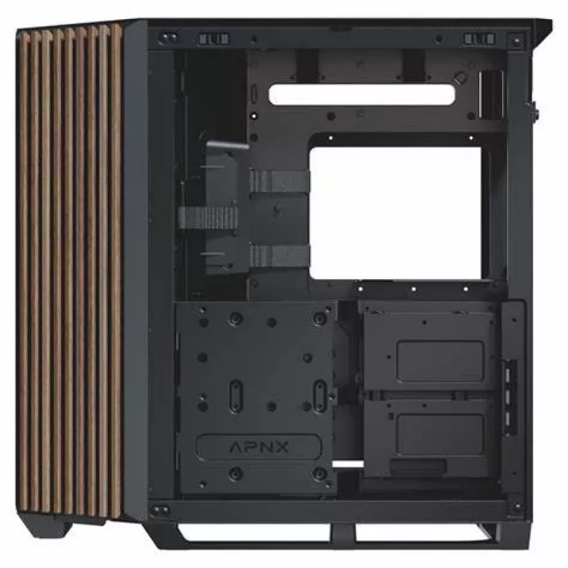 APNX V1-W-BK-v1 Midi Tower Black, Wood