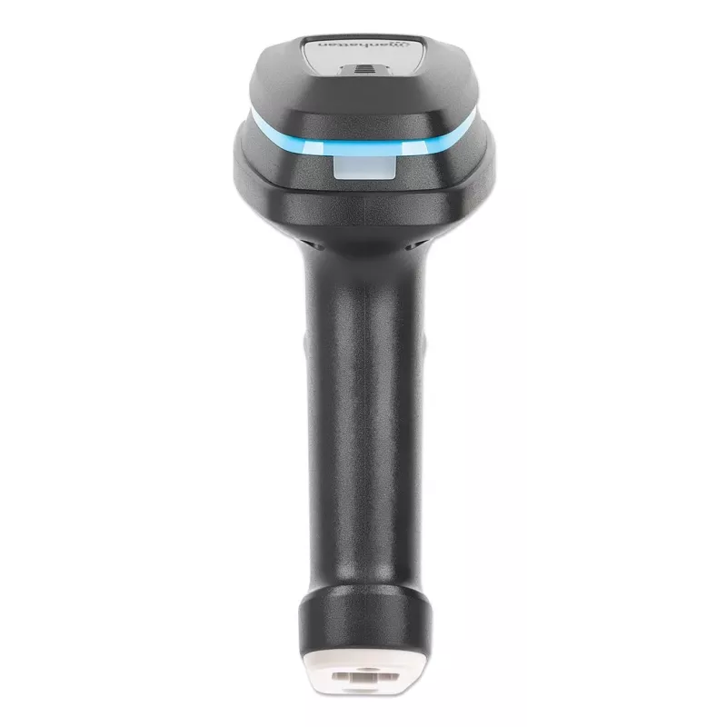 Manhattan 2D Long Range LED Barcode Scanner, USB, 450mm Scan Depth, Max Ambient Light 100,000 lux (sunlight), Supports symbologies - 1D (x21 versions) and 2D (x10 versions), Scanner RJ45 to USB 1.8m cable (most popular type, which is USB-A), Black, 3 Year Warranty