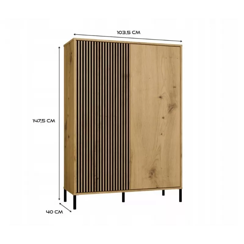 KAMARO 2DD SLIM/GŁ OAK ARTISAN DISPLAY CABINET