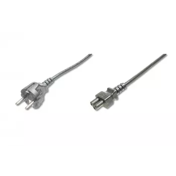 Assmann Power Cable, Schuko - C5, plug/socket, 1.8m, H05VV-F3G 0.75 mm², black (AK-440103-018-S)
