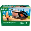Passenger train BRIO 63604700 orange-black, wooden toy train set, compatible BRIO tracks