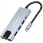 USB-C Hub QOLTEC 53795 5‑in‑1 with 100W PD, 2×USB-A, HDMI 4K, RJ45