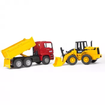 Construction truck with articulated road loader BRUDER, ABS, for ages 3+