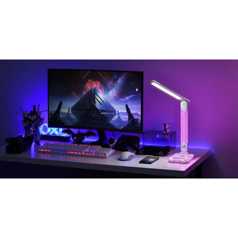 Table lamp Hawk HW-LAMP04 White LED adjustable, white finish, adjustable head and arm
