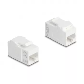 Keystone module DELOCK 90719, flat RJ-45, white, 16.3×30.6×20.5 mm