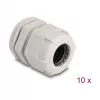 Cable gland M25 DELOCK 10 pcs, plastic, grey