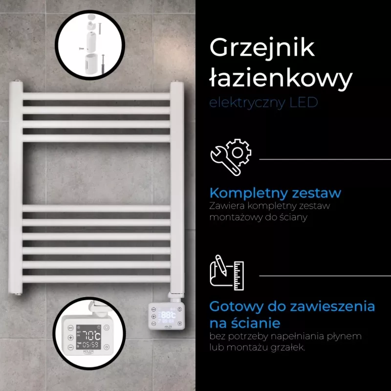 LED Electric Bathroom Radiator | AD 7823 | Radiator | 400 W | White | IP24