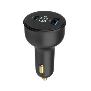 MOBILE CHARGER CAR USB 2PORT/TA-UC-AC2PD30LCD-CAR01 GEMBIRD