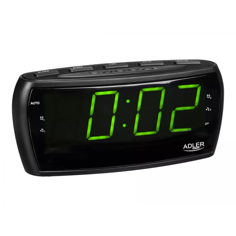Clock radio Adler AD 1121 — clock radio, FM/AM tuner, LED display, battery backup, black