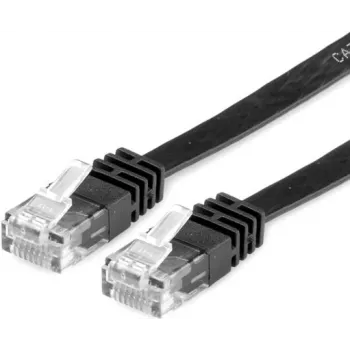 Value 21.99.0960 RJ45 network cable, patch cable CAT 6 U/UTP 0.50 m black 1 pc.