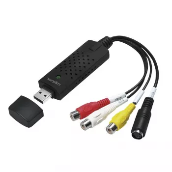 LogiLink USB 2.0 a/V Grabber. USB a/M Zu 3xCinch + MiniDIN5/F. Black