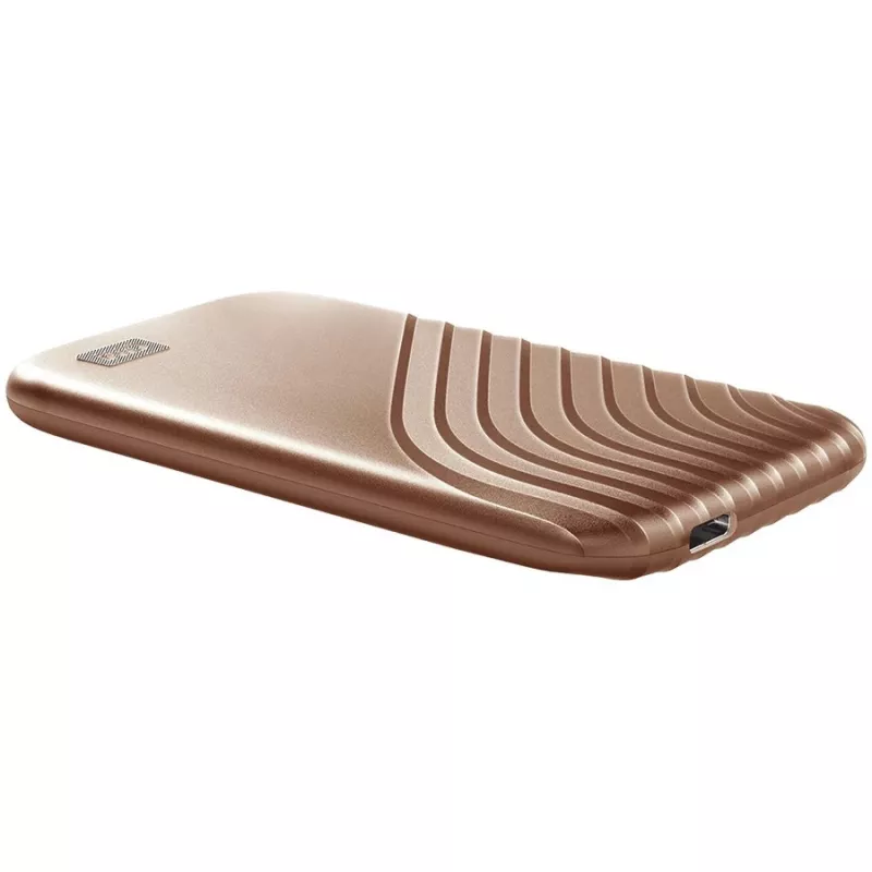 WD My Passport SSD WDBAGF0010BGD - SSD - verschlüsselt - 1 TB - extern (tragbar) - USB 3.2 Gen 2 (USB-C Steckverbinder) - 256-Bit-AES - Gold