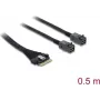 DELOCK PCIe 4.0 Slim SAS cable SFF-8654 8i to 2× Mini SAS HD SFF-8643, 0.5 m