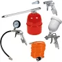 Compressed Air Set Professional, 5-piece, Spray Gun Silver/Red