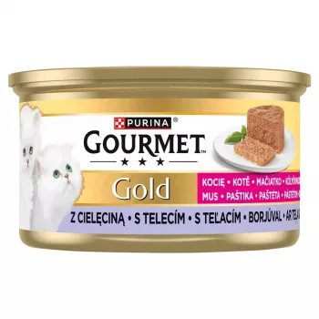 Wet cat food Purina Nestlé Gourmet Gold Kitten Veal Mousse 85 g, 13% protein, 7% fat