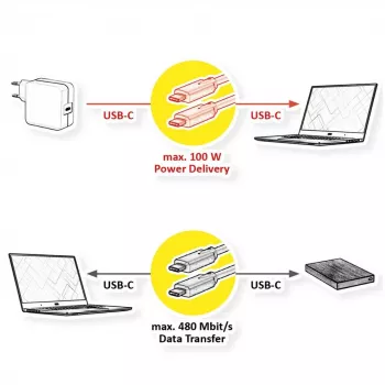 USB cable VALUE 11.99.8310 3 m USB C Black USB 2.0
