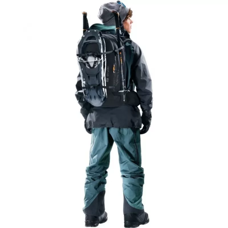 Backpack DEUTER Freerider Pro 34+ — technical freeride ski touring pack, 34 L, black, helmet holder, hipbelt