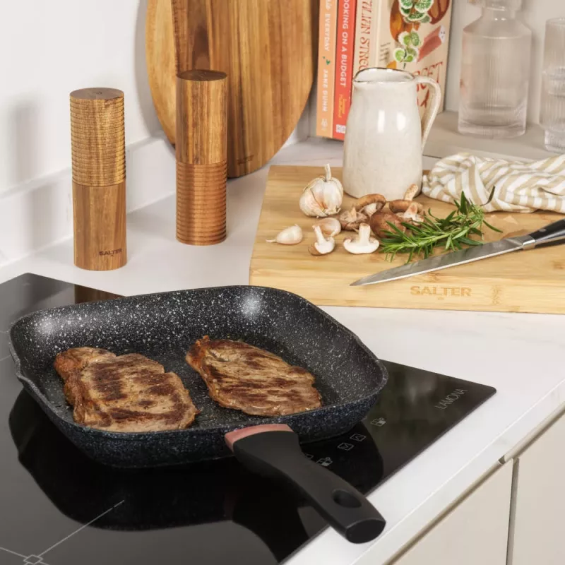 Griddle Pan Salter BW10702BRMFOB 28 cm Megastone with Thermo Collar