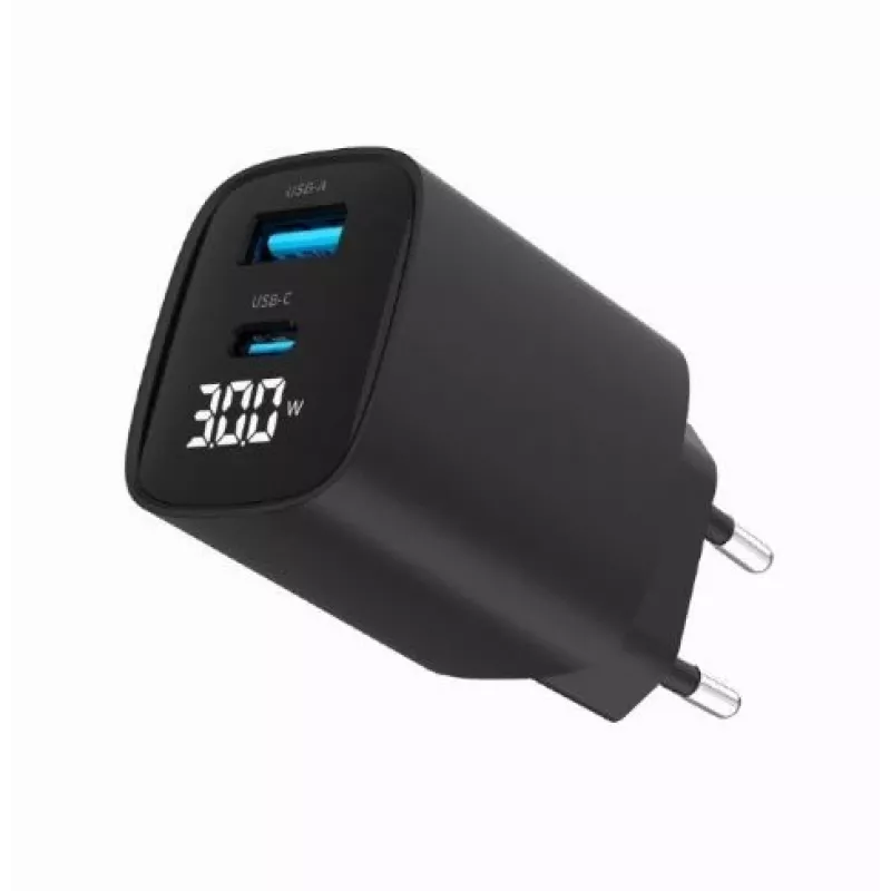 Mobile device charger Gembird TA-UC-PDQC30LCD-BK-01 Fast charging Black