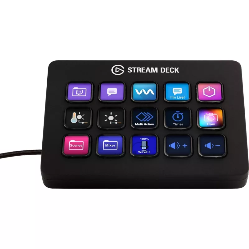 Elgato Stream Deck MK.2 Customizable 15-Key USB Task Control Pad with Classic Keys, Black