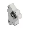 Snap-in Keystone Holder for DIN rail DELOCK 67043 — plastic, grounded, 60×88.2×21.5 mm, grey