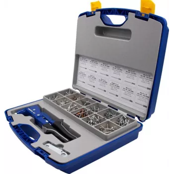 Blind rivet set GESIPA NTX 2.4–5 mm, 942 pcs — assorted blind rivets for fastening