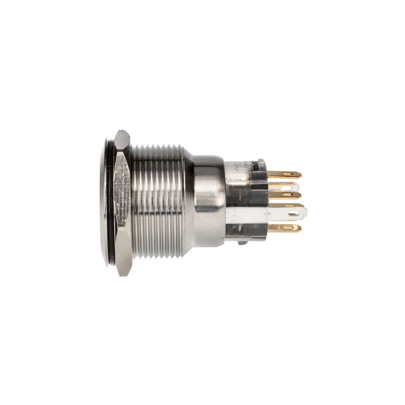 Push button switch DimasTech PD211 22 mm Silverline Dot RGB — vandal-resistant panel control