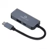 Wired laptop dock Gembird A-CM-COMBO3-02 — USB 3.2 Gen 1 Type-C, HDMI, USB-A, PD up to 87W, 3840×2160