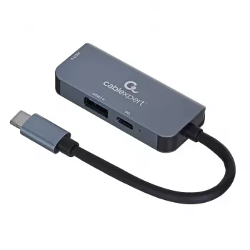 Wired laptop dock Gembird A-CM-COMBO3-02 — USB 3.2 Gen 1 Type-C, HDMI, USB-A, PD up to 87W, 3840×2160