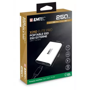 EMTEC Portable SSD X210 Elite Pro 250 GB 3.2 Gen2 External Drive