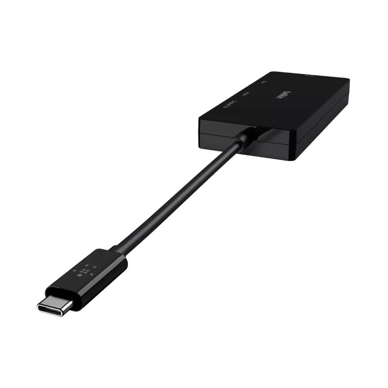 Linksys Belkin - Videoadapter - USB-C (M) to HD-15 (VGA), DVI-I, HDMI, DisplayPort (W) - 4K Support - Black (AVC003BTBK)