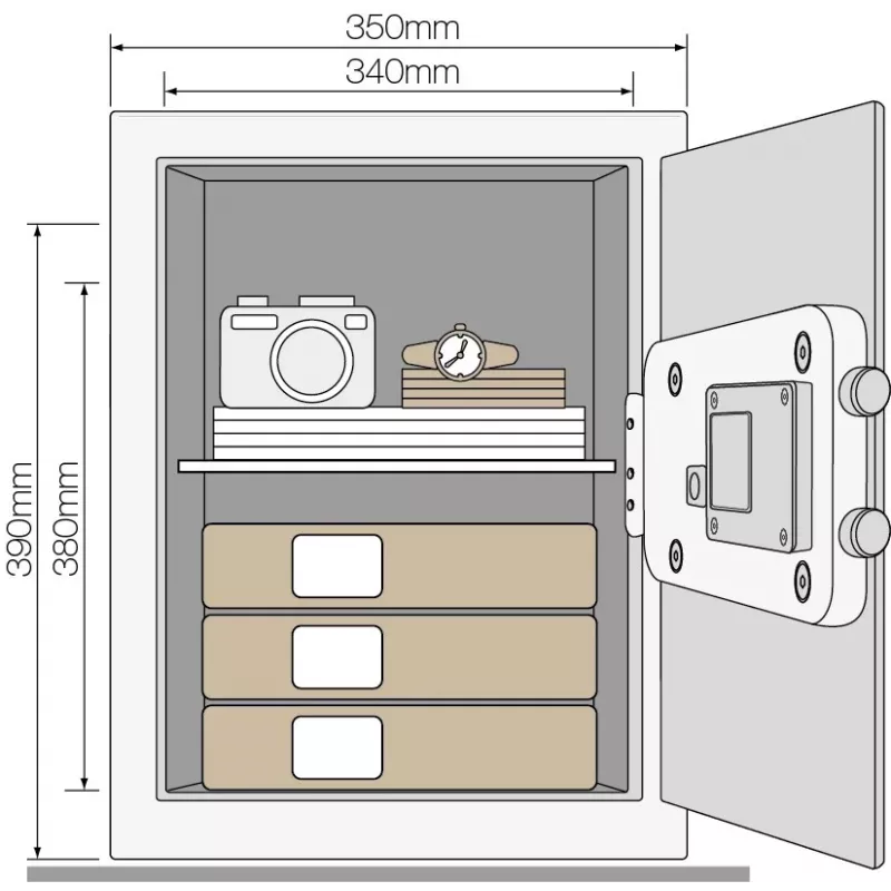 Basic safe YEC office with alarm YALE HOME YEC/390/DB2