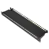 Extralink CAT6A STP 24-Port Shielded Patch Panel, 1U 19-Inch Rackmount, 10G Ready, Black
