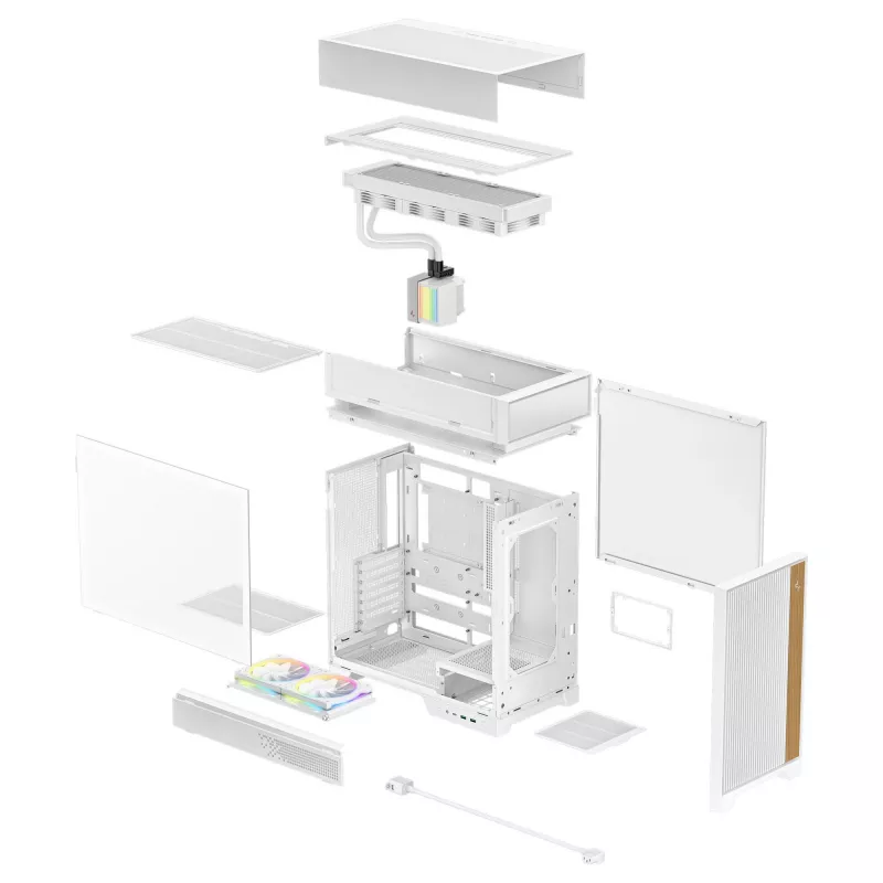 Desktop PC case DeepCool CL6600 WH — white, supports ATX/PS2/SFX/SFX-L PSUs, 140 mm front, 120/140 mm top/rear, 2.5 inch & 3.5 inch drives