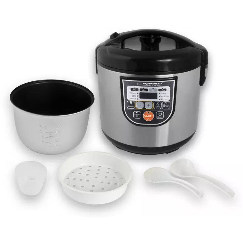 Multicooker ESPERANZA EKG011, 5 L capacity, 860 W, Black/Stainless Steel