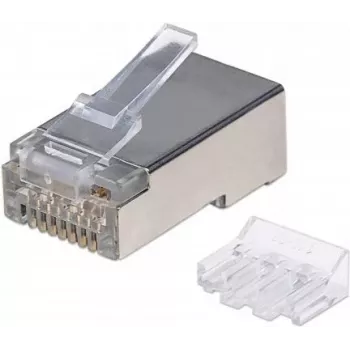 Intellinet RJ45 Modular Plugs, Cat6A, STP, 3-prong, for solid wire, 15 µ gold plated contacts, 90 pack