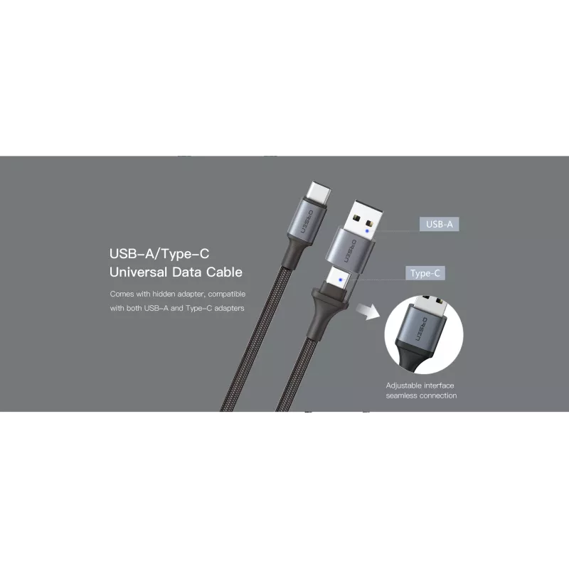 USB Type-C 2-in-1 cable Orsen S8, 5A, 1.5 m (fast charging/data)