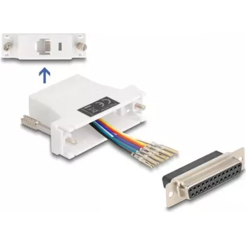DELOCK D-Sub 25 pin female to RJ12 female assembly kit, white