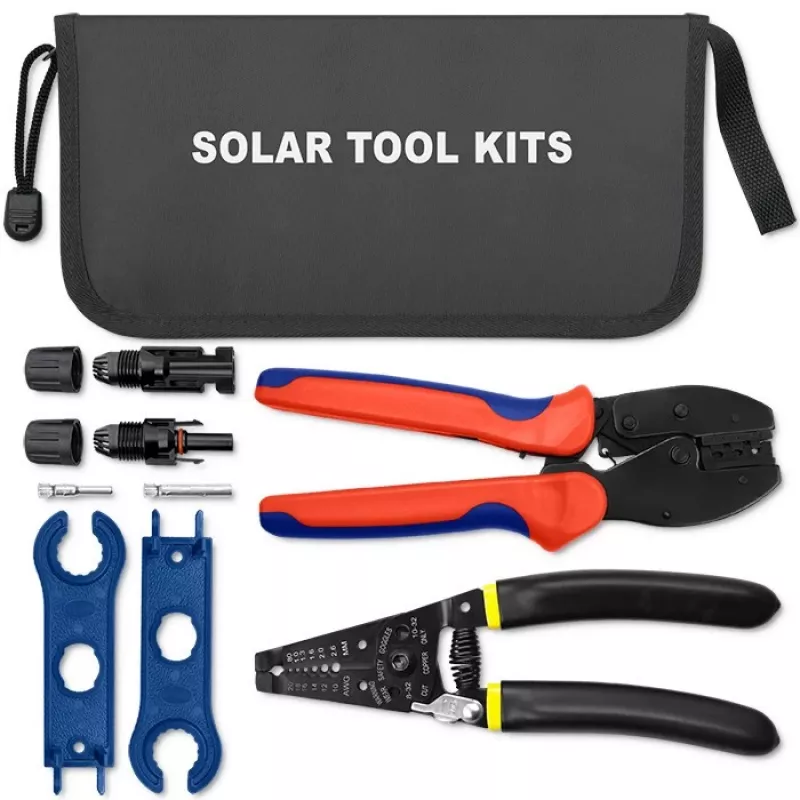 Qoltec Solar Tool Kit Compatible with MC4 Connectors | Crimping Tool + Stripping Pliers