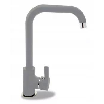 Kitchen faucet PYRAMIS SILVIO DUO single-lever granite grey, vertical mount, 310 mm height, rotating spout