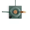 Electric kettle Fellow Stagg EKG PRO 1L, 1200W, green matte, stainless steel, wood handle, adjustable 40–100°C