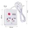 Power strip MACLEAN MCE387 W — 2 sockets, 3×USB A, 110–240V, 2500W, 1.5 m cable, white