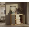 CHEST OF DRAWERS WITH 2 DOORS AND 4 DRAWERS, ARTISAN OAK/CASHMERE COLOUR