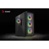 PC Cube Case SAVIO Noctis Glass RGB — Black, ATX/Micro-ATX, 210×410×450 mm, 3×120 mm front fans