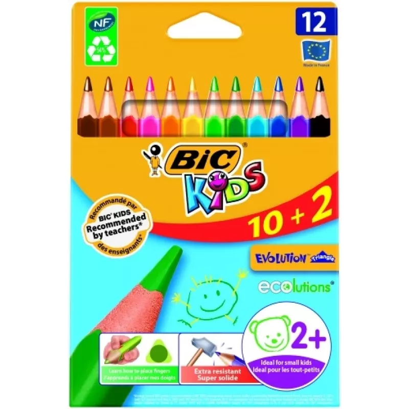 BIC Evolution Triangle 8871462 Colored Pencils, 12 Colours