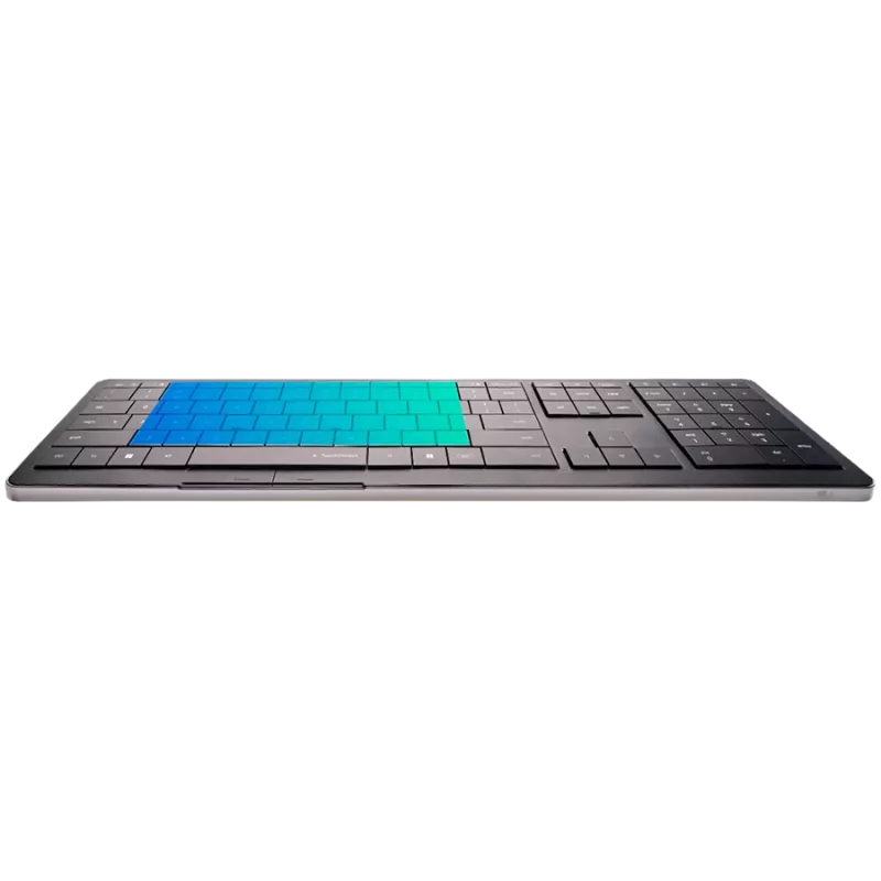 Wireless Keyboard CLEVETURA CLVX 1 Touch-On-Keys AI, ANSI US Windows Layout, Scissor Switches, Aluminum Chassis, Interactive RGB