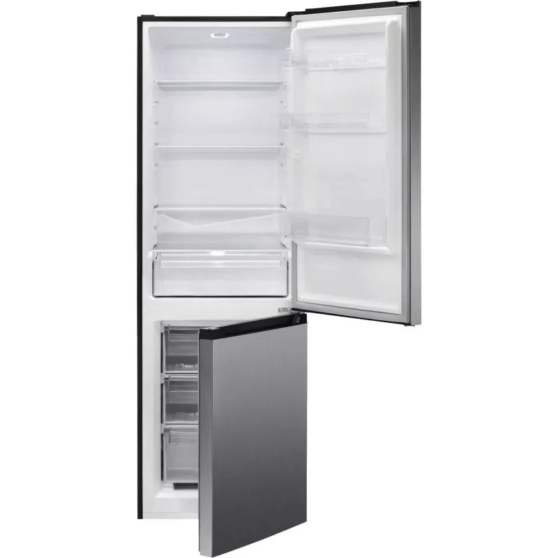 Freestanding fridge BOMANN KG 7357, 315 L total (219 L fridge, 96 L freezer), stainless steel, LED light, 40 dB