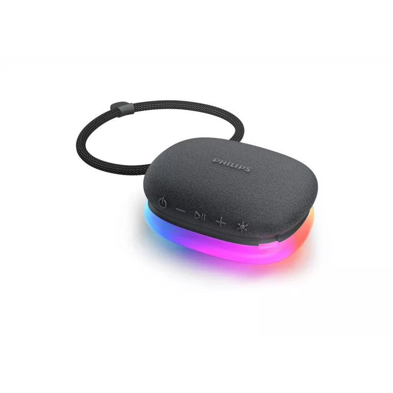 Bluetooth speaker Philips TAS2307BK/00 with integrated lights, wireless audio playback