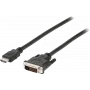 NEDIS HDMI™ -Cable | HDMI™ Plug | DVI-D 24+1-Pin Plug | 1080p | nickel-plated | 2.00 m | straight | PVC | Black | Box